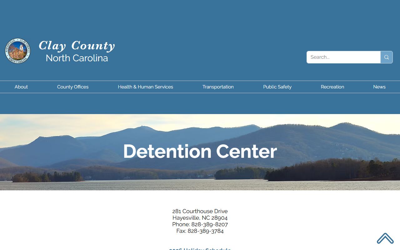 Clay County Detention Center inmate lookup official detention page
